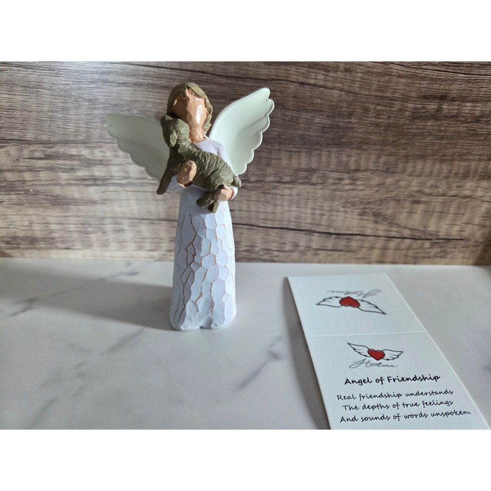 Hootme Angel of Friendship Figurine Pet Memorial‎ Dog Loss Gift Hand-Painted